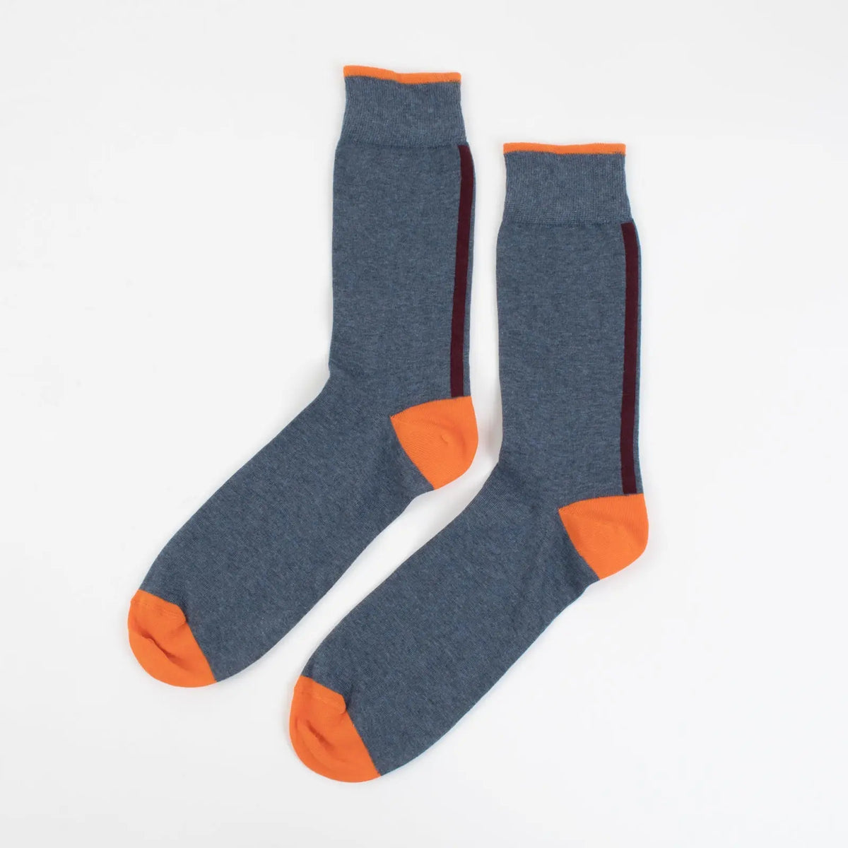 Velvet and White Denim Between the Lines socks with striped pattern and comfortable fit, shown on a neutral background.