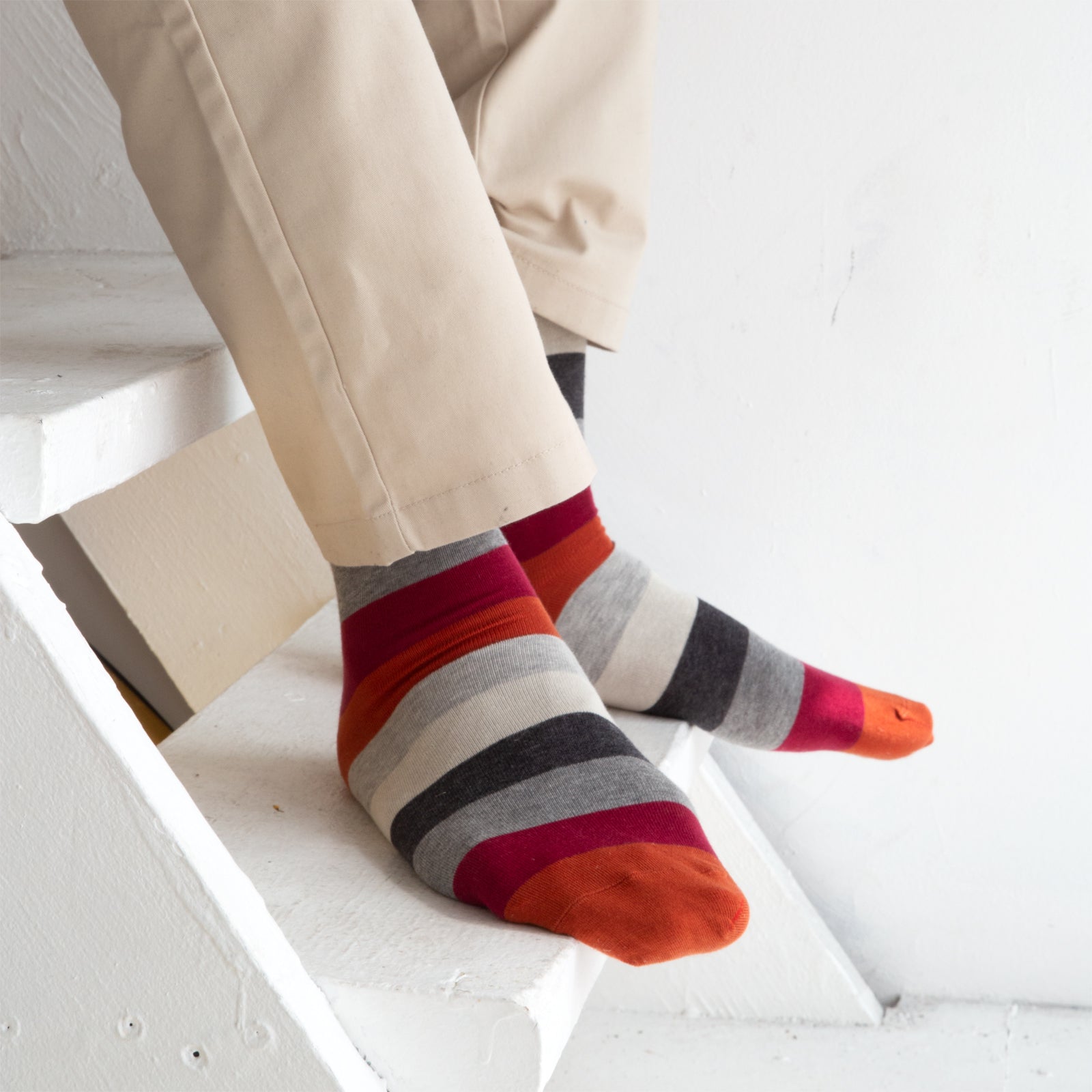 Orange Grey Stripes - Shopthatapp.ca