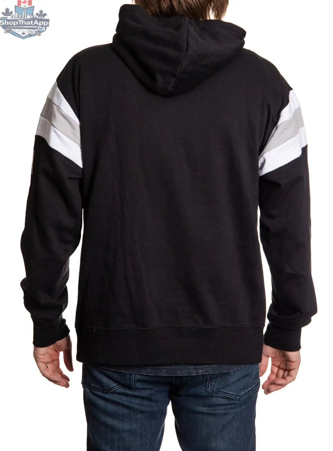 Vegas Golden Knights retro varsity hoodie by Calhoun Surf N' Skate, showing the back design with team logo and classic NHL style.