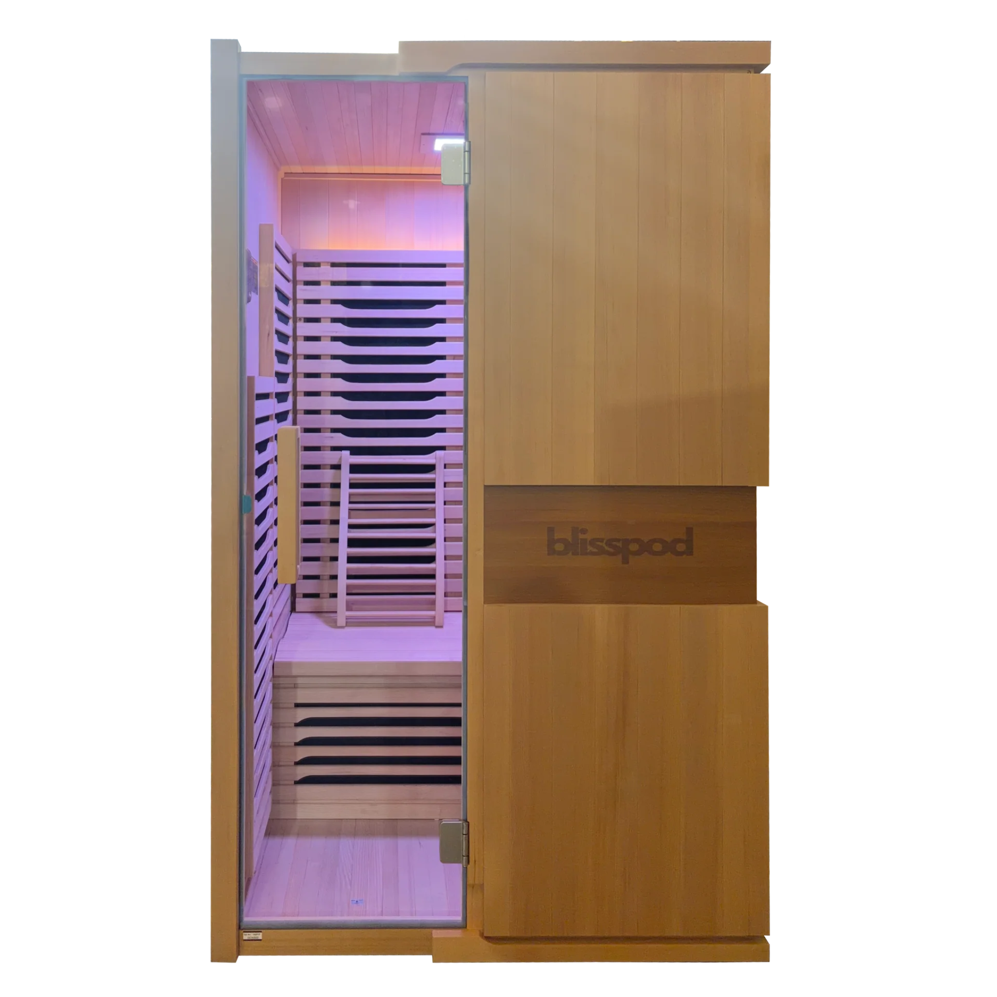Blisspod | Milano | Full Spectrum Sauna Canadian Hemlock Ultra Low EMF, 6 Far Infrared & Red Glass Heater & Chromotherapy – 2 Person - Www.Shopthatapp.ca