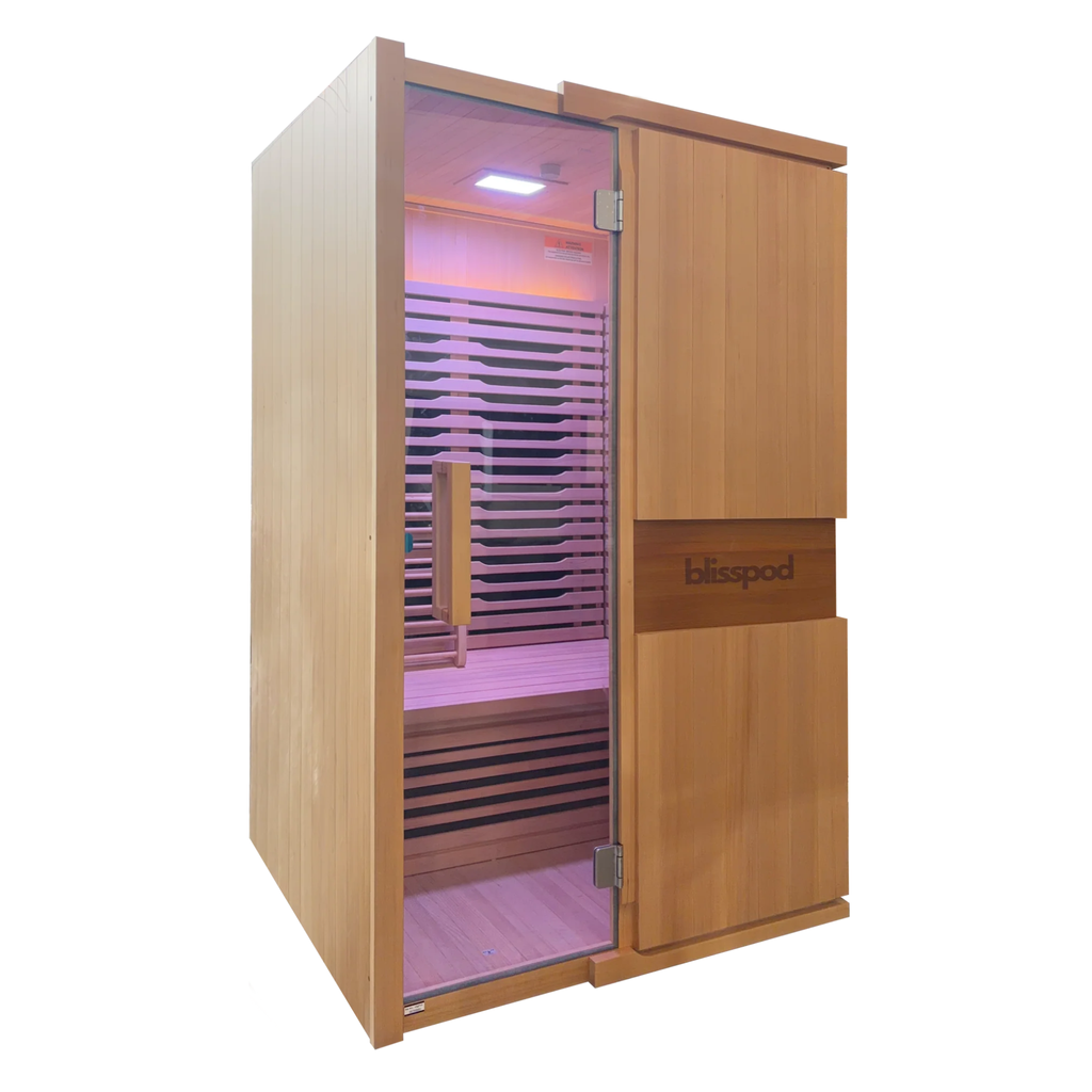 Blisspod | Milano | Full Spectrum Sauna Canadian Hemlock Ultra Low EMF, 6 Far Infrared & Red Glass Heater & Chromotherapy – 2 Person - Www.Shopthatapp.ca