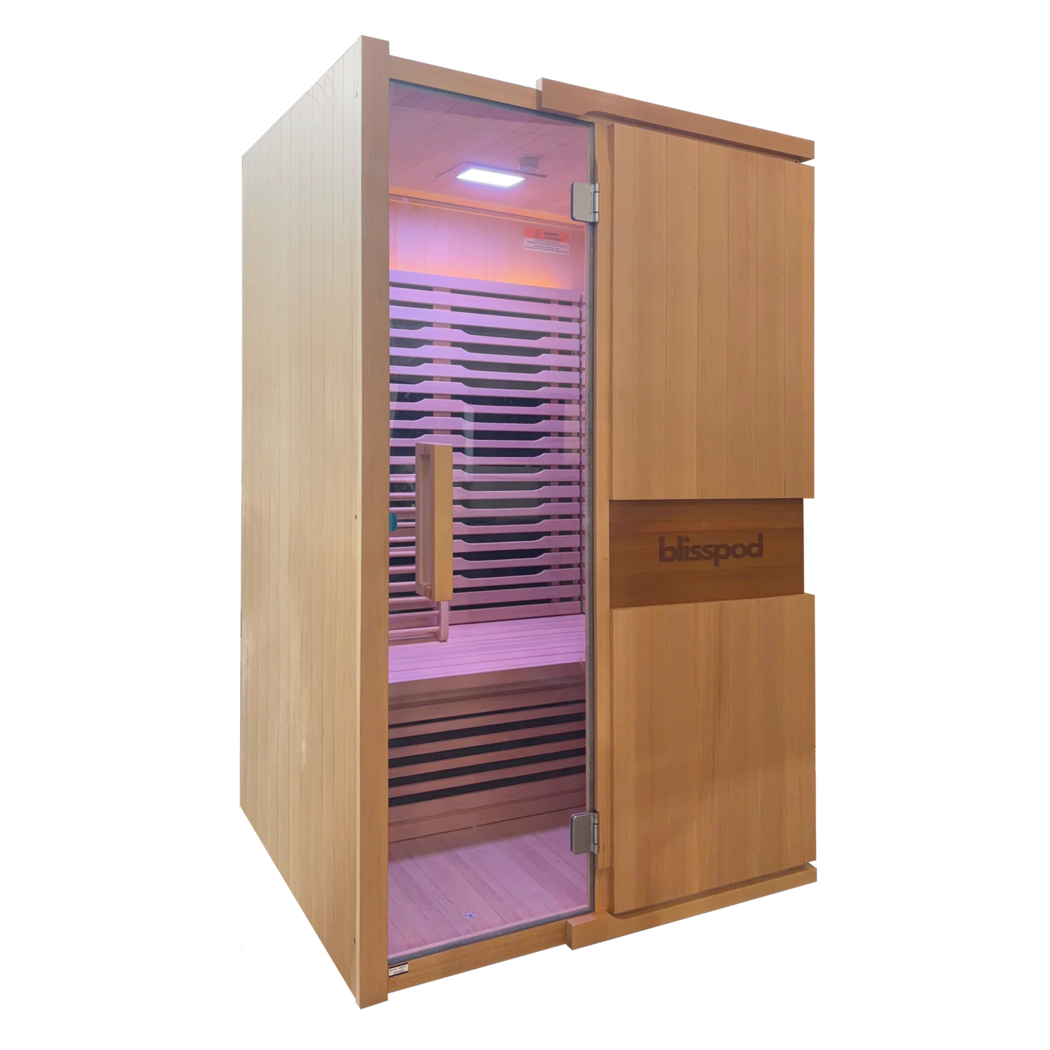 Blisspod | Milano | Full Spectrum Sauna Canadian Hemlock Ultra Low EMF, 6 Far Infrared & Red Glass Heater & Chromotherapy – 2 Person - Www.Shopthatapp.ca