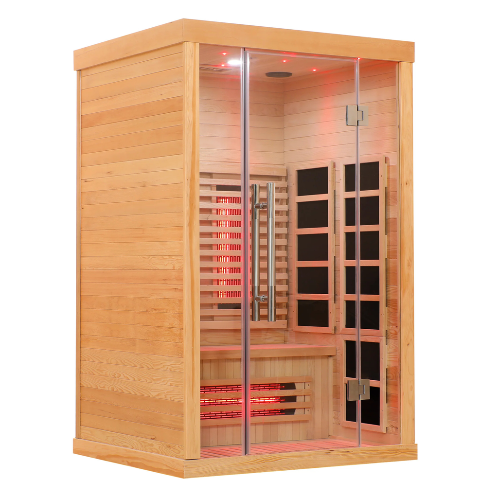 Blisspod | Venetian | Full Spectrum Indoor Premium Canadian Hemlock Low EMF Sauna | 10 Heaters | Chromotherapy & Reflexology | 2 Person - Www.Shopthatapp.ca