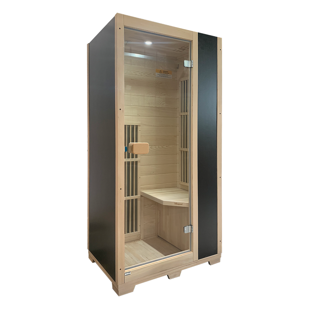 Blisspod | Vienna | Far Infrared Sauna | Canadian Hemlock Very Low EMF | 72.8"H x 35.4"W x 25.6"D | 1 Person - Www.Shopthatapp.ca