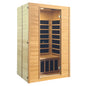 Zoppinh Blisspod Vienna two-person infrared sauna with Canadian Hemlock wood, four heaters, and low EMF for relaxing heat therapy.