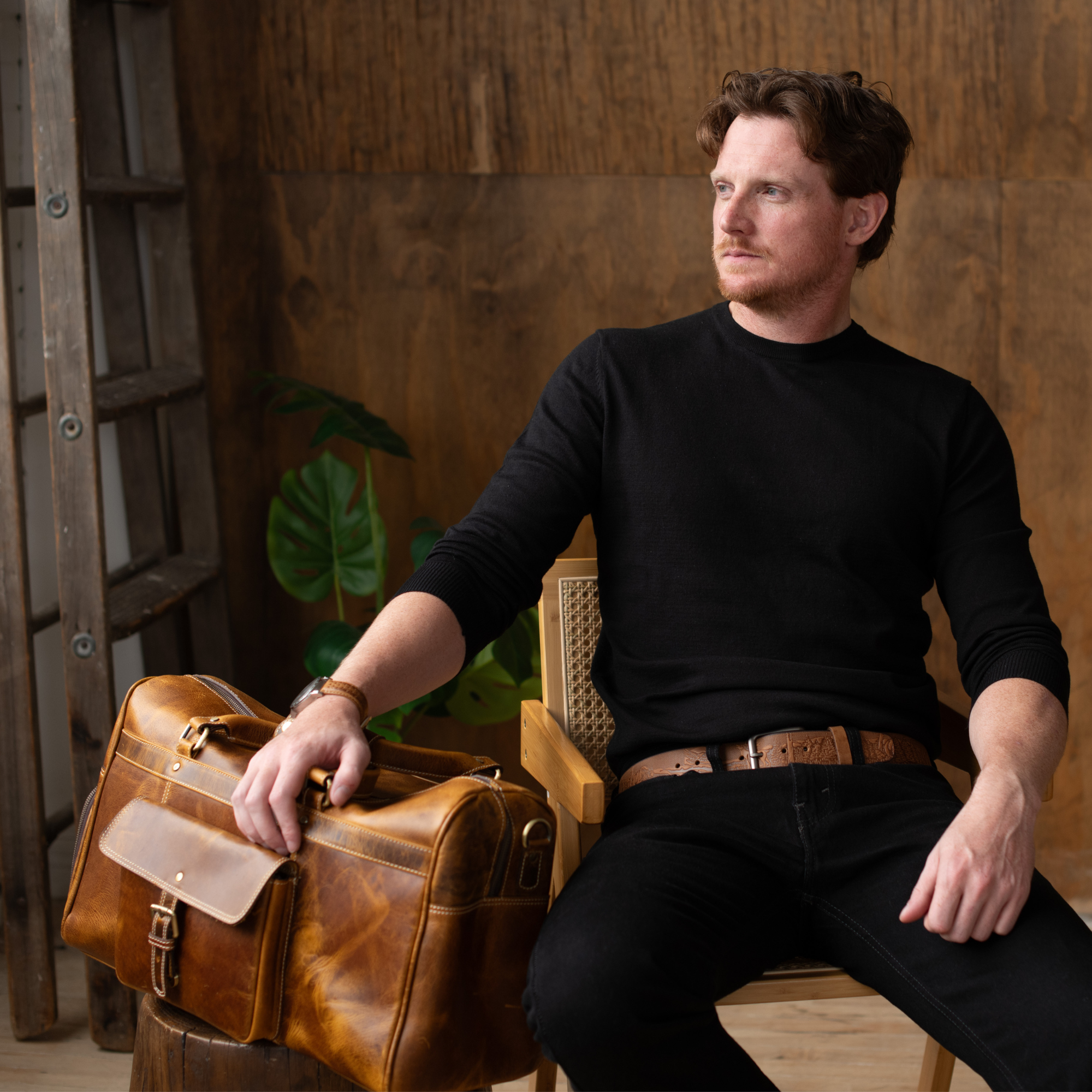 The Voyager Duffle - Cognac Full-Grain Distressed Leather Duffle Bag - Www.Shopthatapp.ca