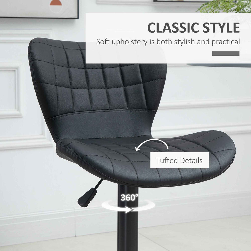 Avion Counter/Barstools with Adjustable Height and Swivel-Set of 2-Black