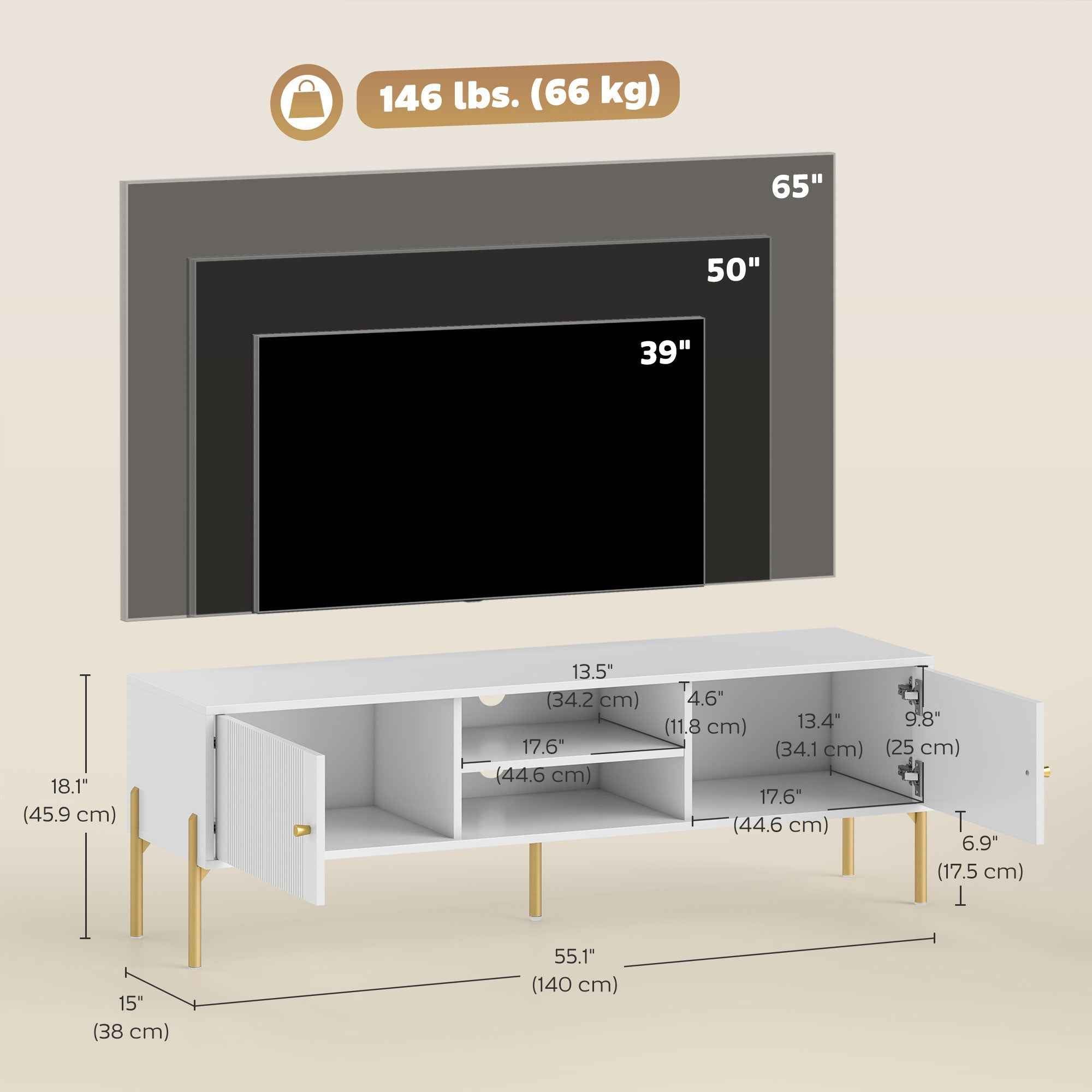 Harley TV Stand for TVs up to 65"-White