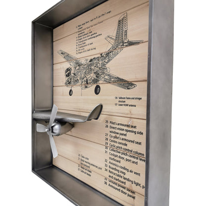 Metallic Vintage Airplane Wall Art with Clock, Set of 3--www.Shopthatapp.ca-Peterson Housewares & Artwares