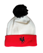 Red Rooster Golf Canada winter toque, cozy knit hat with logo, designed for warmth and style in cold weather.