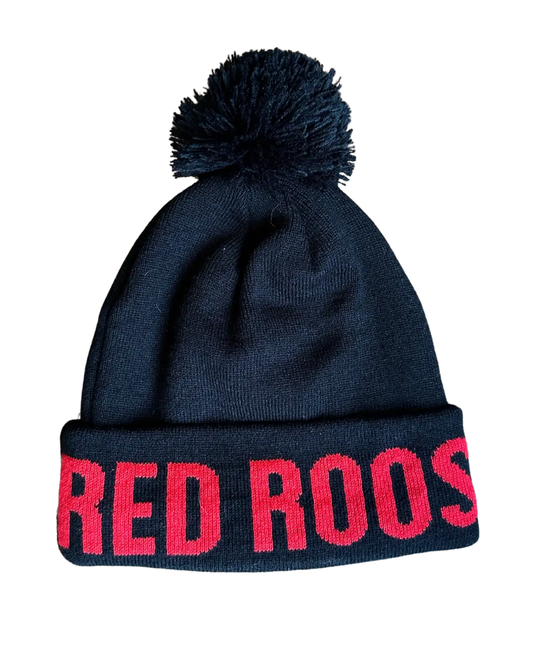 Red Rooster Golf winter toque hat with a warm knit design, suitable for cold weather and outdoor winter activities.
