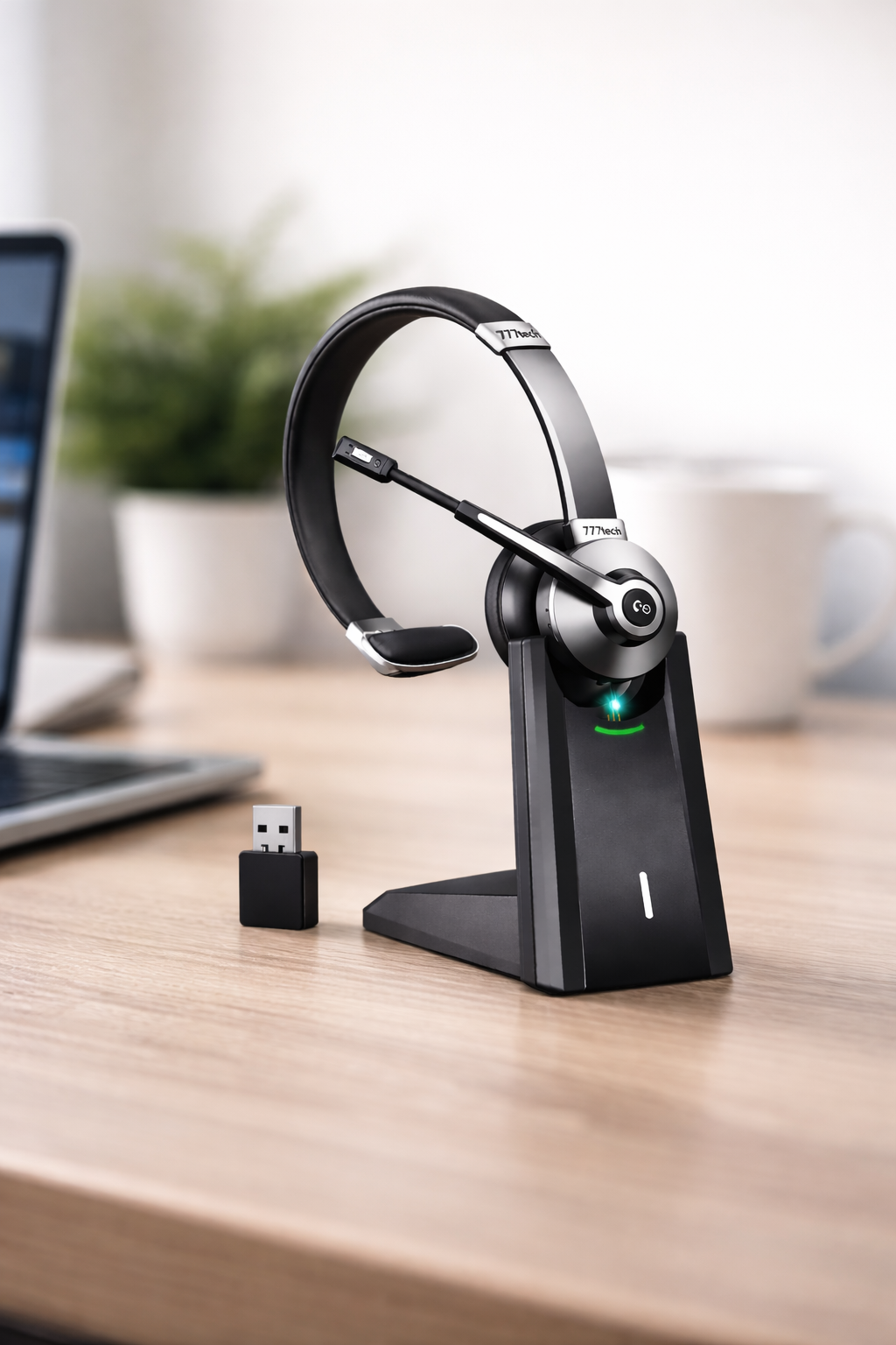 ProComm™ Professional Bluetooth Headset for Microsoft Teams & Call Centers – Wireless Headset with Noise-Cancelling Microphone, USB Dongle & Charging Base – Office, VoIP & Trucker Use - Shopthatapp.ca