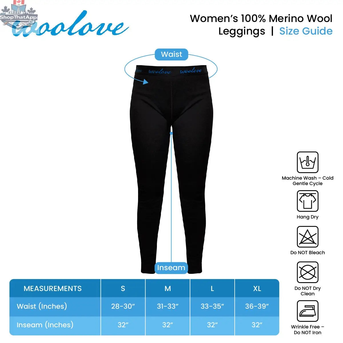 Women's Merino Wool Leggings — Midweight - Shopthatapp.ca