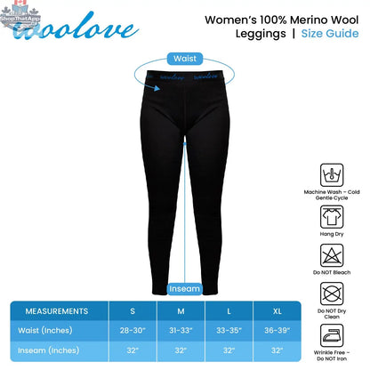 Women's Merino Wool Leggings — Midweight - Shopthatapp.ca
