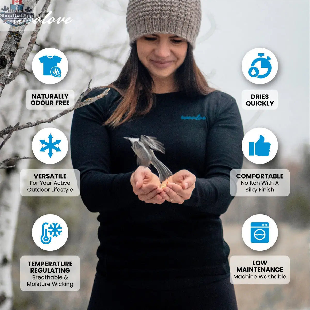 Women's Merino Wool Long Sleeve Crew Neck — Midweight - Shopthatapp.ca