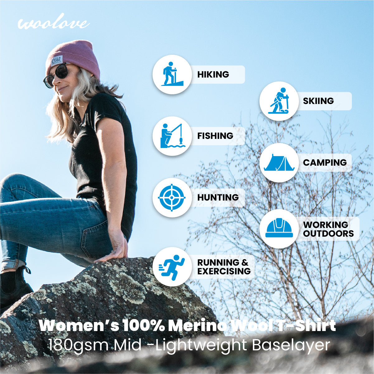 Women's Merino Wool T-Shirt — Lightweight