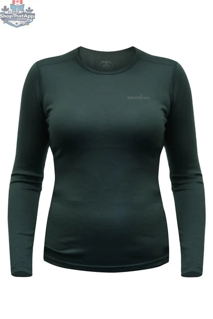 Women's Merino Wool Long Sleeve Crew Neck — Midweight - Shopthatapp.ca