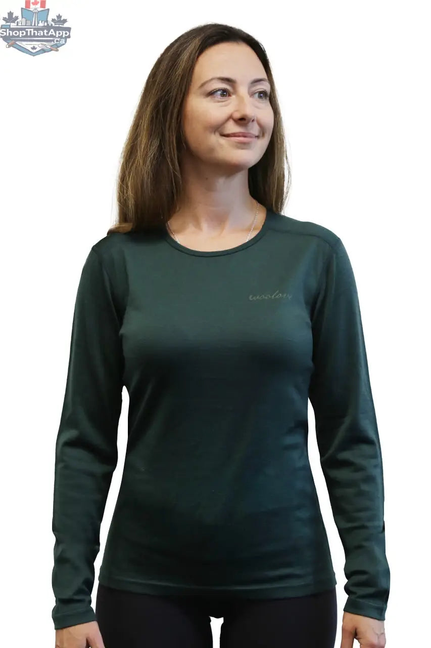 Women's Merino Wool Long Sleeve Crew Neck — Midweight - Shopthatapp.ca