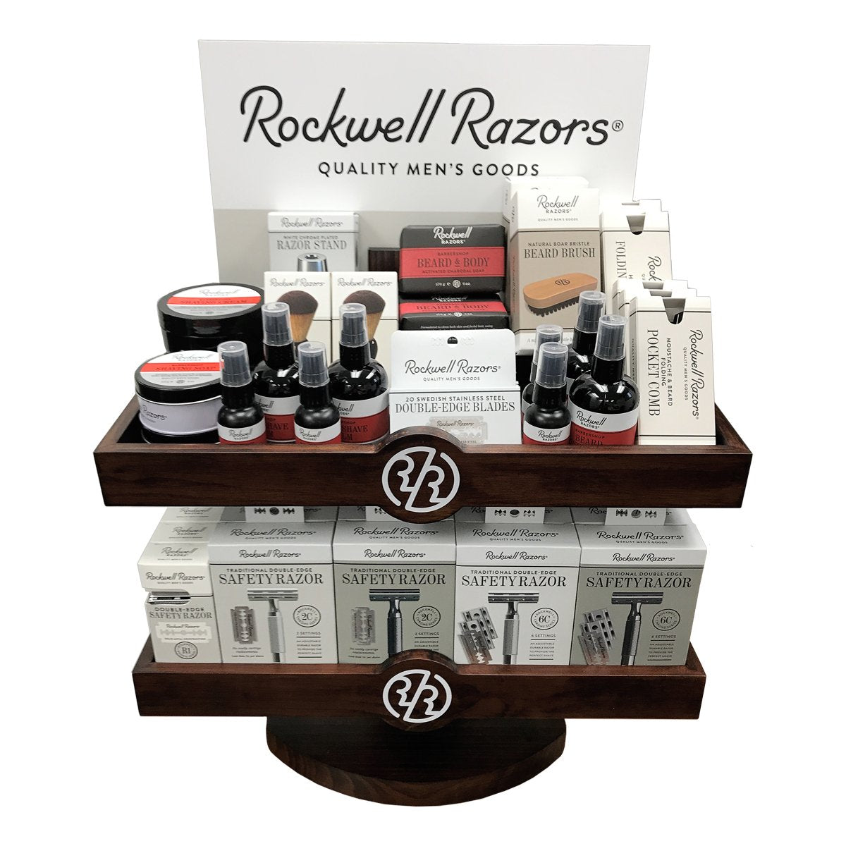 Rockwell Razors Grooming Supplies - Shave, Beard & Grooming Products in Two-Level Wood Display