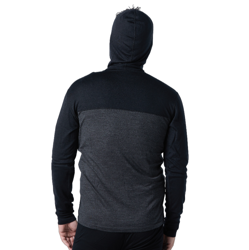 Men's Merino Wool 1/4 Zip Hoodie — Midweight