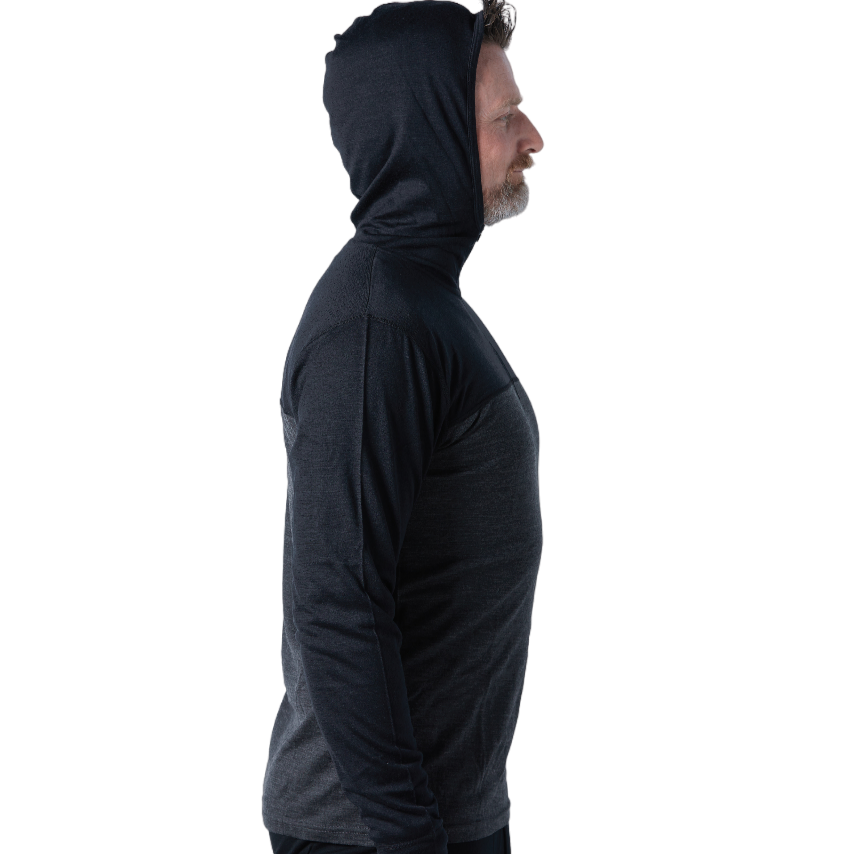 Men's Merino Wool 1/4 Zip Hoodie — Midweight