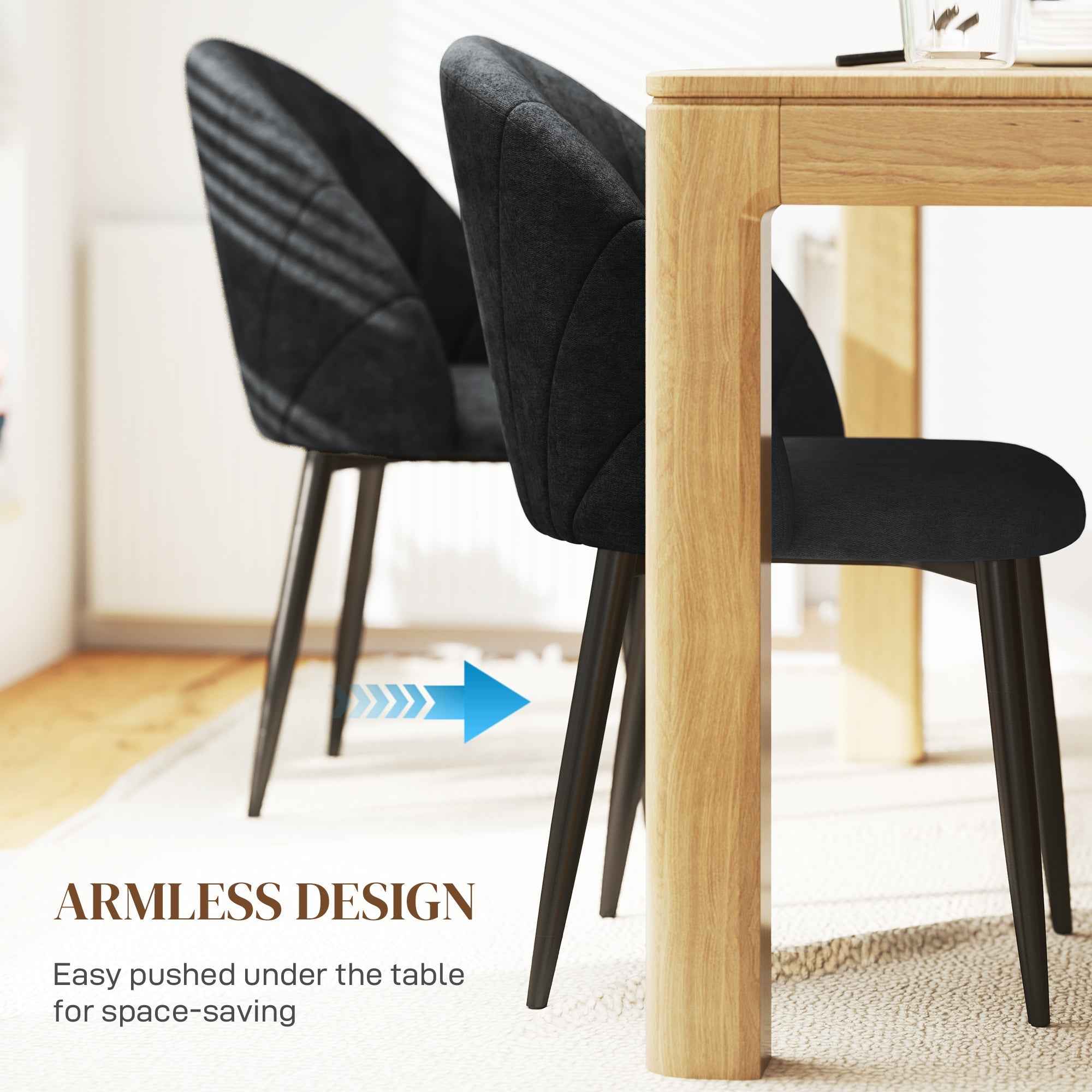 Skylar Modern Dining Chairs Set of 4-Black