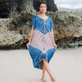Tie Dye Kaftan Dress in Pink & Blue Lapis Ombre - Shopthatapp.ca