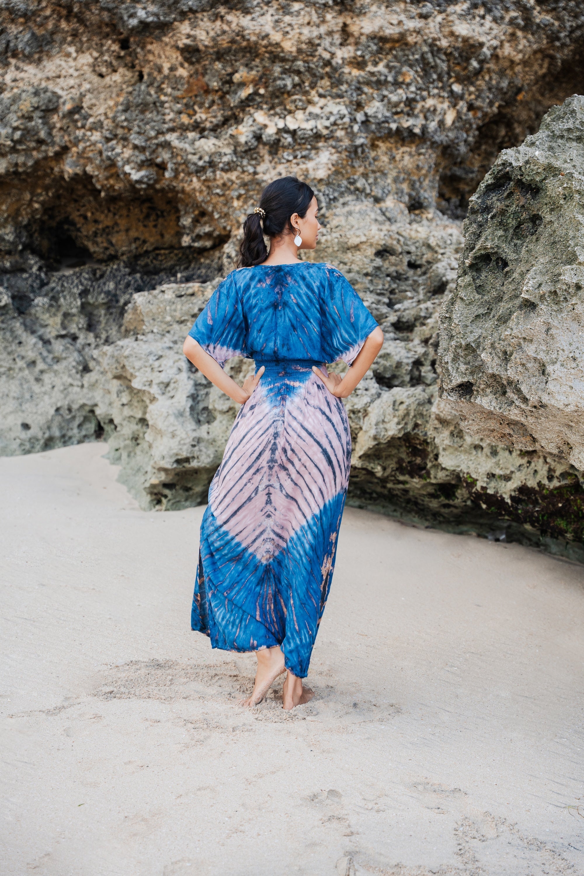 Tie Dye Maxi Dress in Lapis Ombre - Blue & Pink - Shopthatapp.ca
