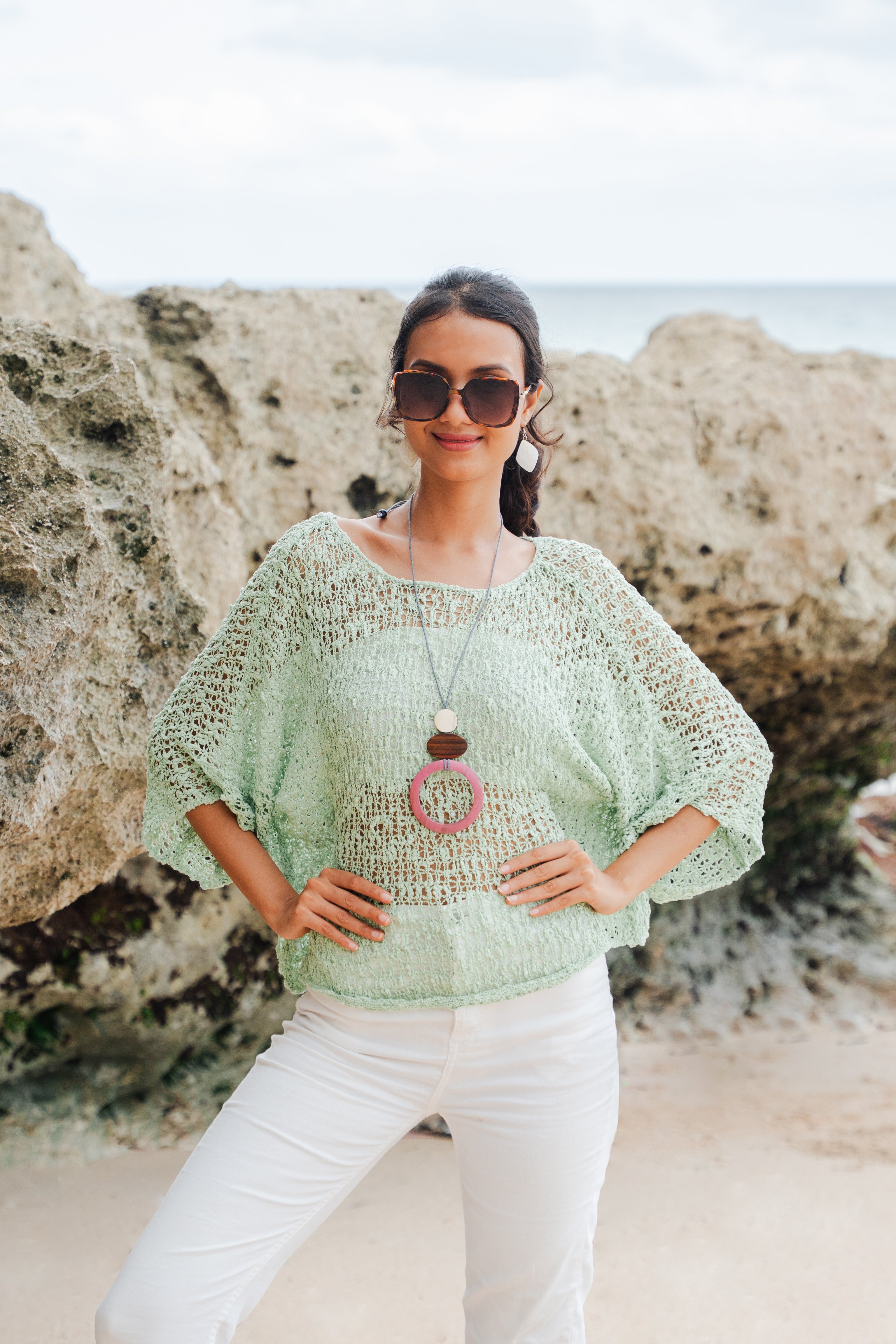 Pistachio Short Sleeved Top for Effortless Style and Comfort - Shopthatapp.ca