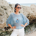Short Sleeved Top Sky Blue - Stylish and Comfortable Women's Apparel - Shopthatapp.ca