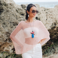 Sheer Mesh Poncho Baby Pink - Trendy Layering Piece for Every Occasion - Shopthatapp.ca