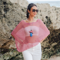 Sheer Mesh Poncho Dusty Pink - Elevate Your Style with Elegance - Shopthatapp.ca