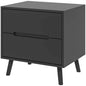 Willow Modern Nightstand/End Table with 2 Drawers-Black