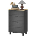 Taylor Chest of Drawers for Bedroom with Solid Wood Legs-Black