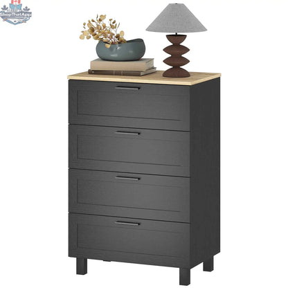 Black Taylor bedroom chest of drawers with solid wood legs, modern bedroom furniture by SLOTH Nation.
