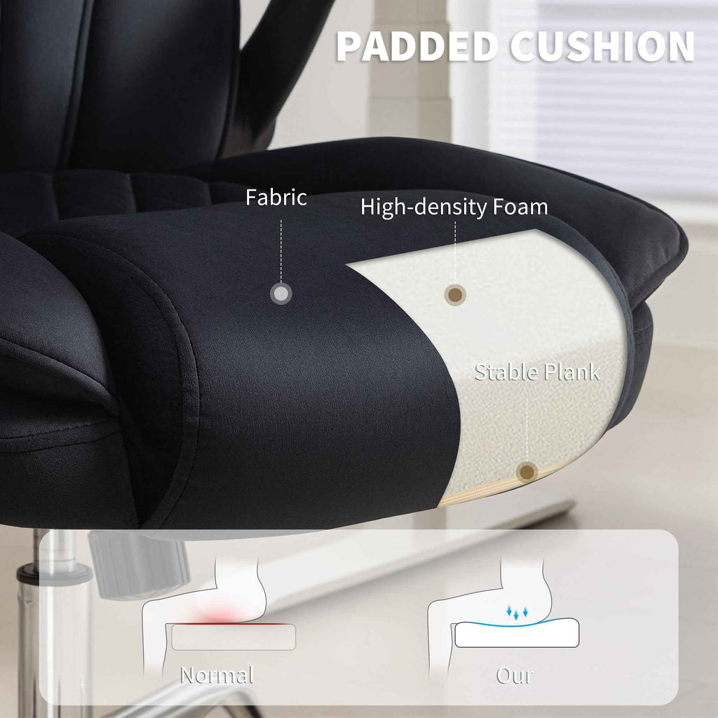 Hayden Executive Fabric Office Chair with Flip-up Armrest-Black