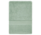 Sage Zenith Turkish bath sheet towel by Skylark+Owl Canada, showing soft, large, absorbent fabric with a textured edge.