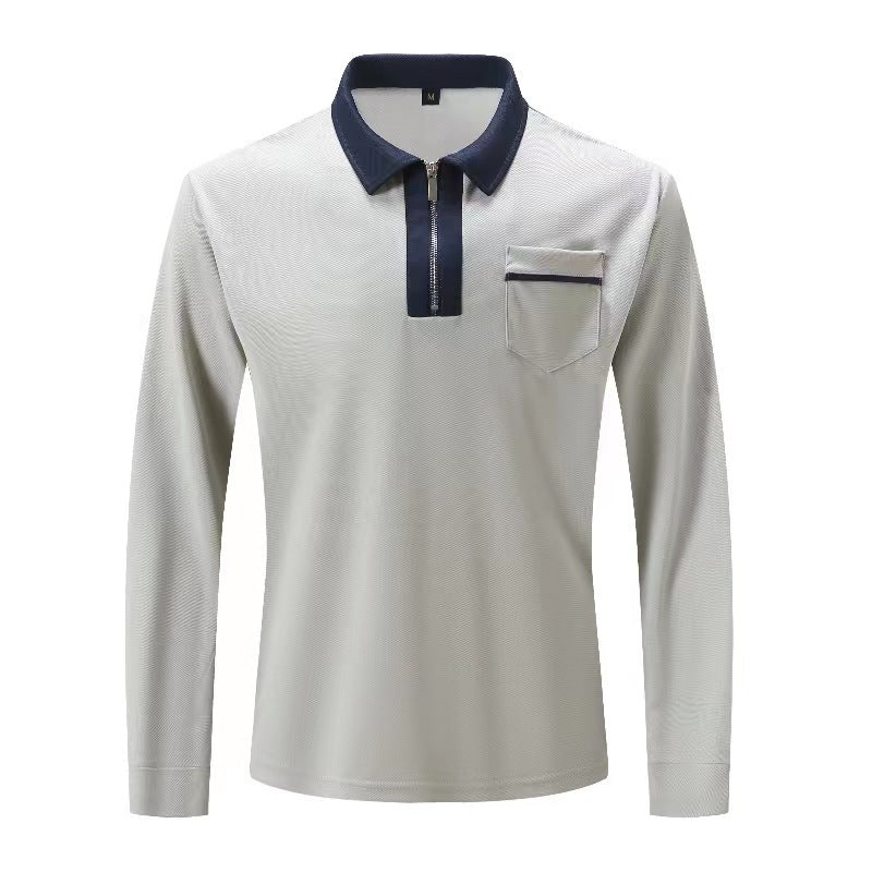 2024 Autumn Men's Zipper Polo Shirts - Trendy Long Sleeve Fashion - Shopthatapp.ca