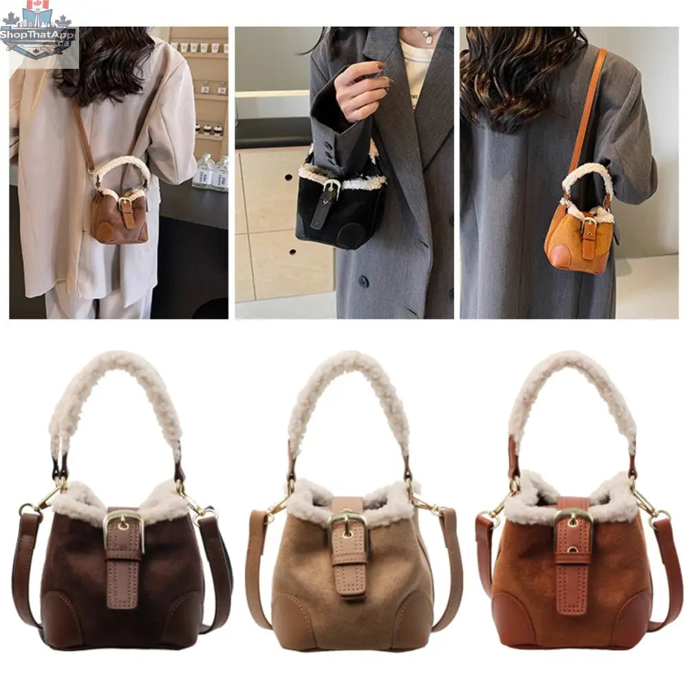 Crossbody Bags Women Shoulder Bag Casual Retro Plush Bag Versatile Plush Designer Bags Purse And Handbags Female Bags - Shopthatapp.ca