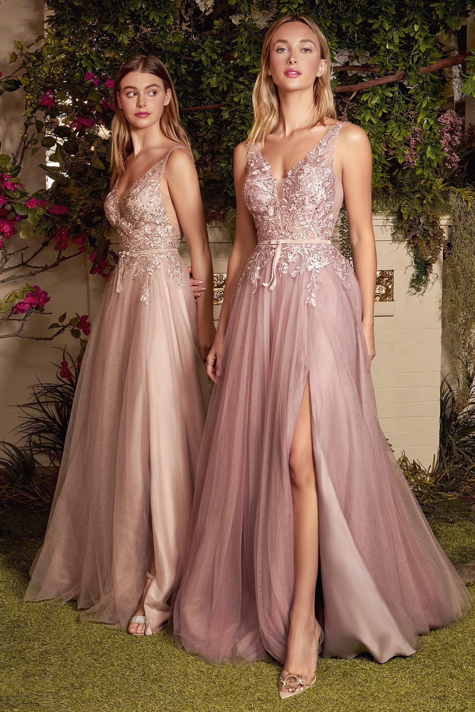 Sade Mauve Lace Tulle Gown - Www.Shopthatapp.ca
