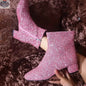 Women's Fashion Chunky Heel Boots – Cozy Faux Fur Detail Slip-On Shoes - Shopthatapp.ca