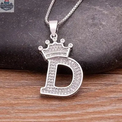 Elegant Silver Letter Pendant with Chain - Personalize Your Style - Shopthatapp.ca