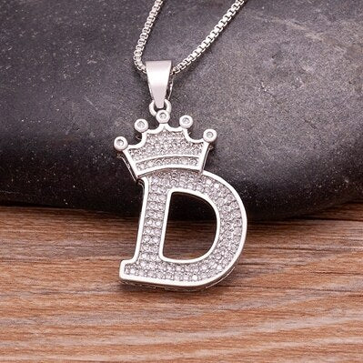 Elegant Silver Letter Pendant with Chain - Personalize Your Style