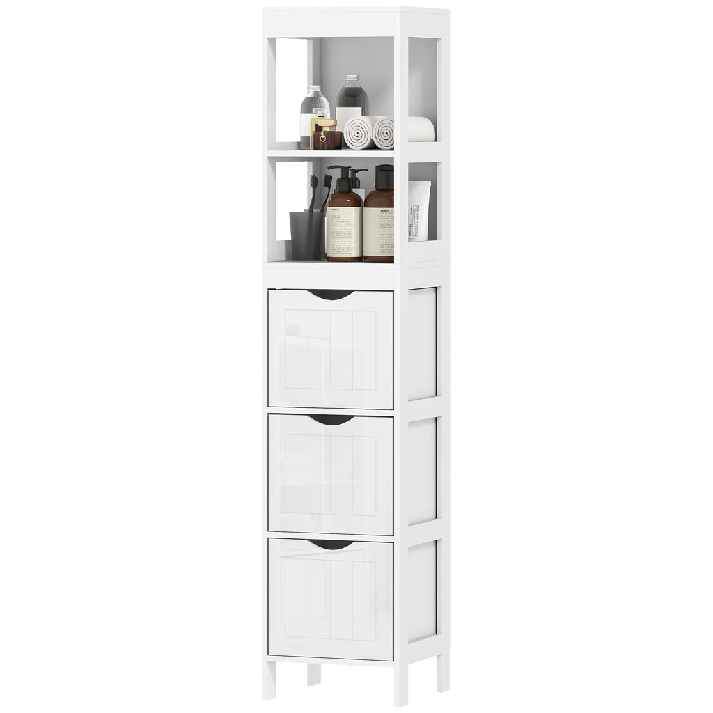 Slim Bathroom Cabinet with 3 Drawers & 2 Shelves