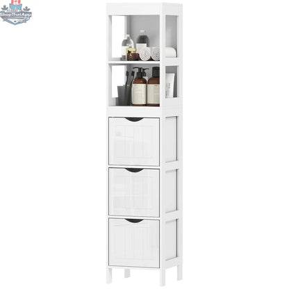 Slim Bathroom Cabinet with 3 Drawers & 2 Shelves - Shopthatapp.ca