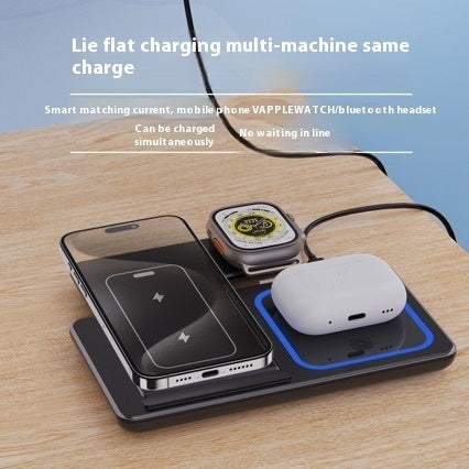 15W Wireless Charger Stand - 3 In 1 Fast LED Charging Station - Shopthatapp.ca