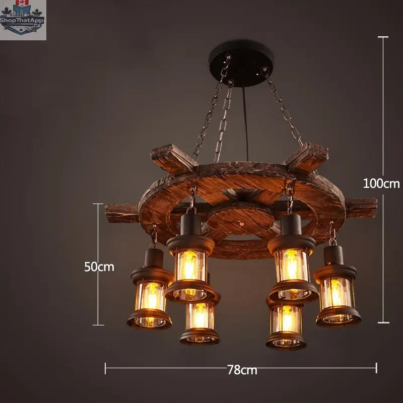 Bar American Chandelier Retro Chandelier Creative Lamp - Shopthatapp.ca