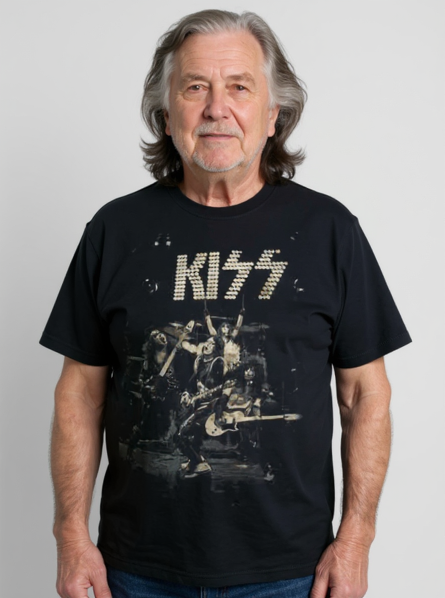 KISS Discharge Black T-Shirt - Www.Shopthatapp.ca