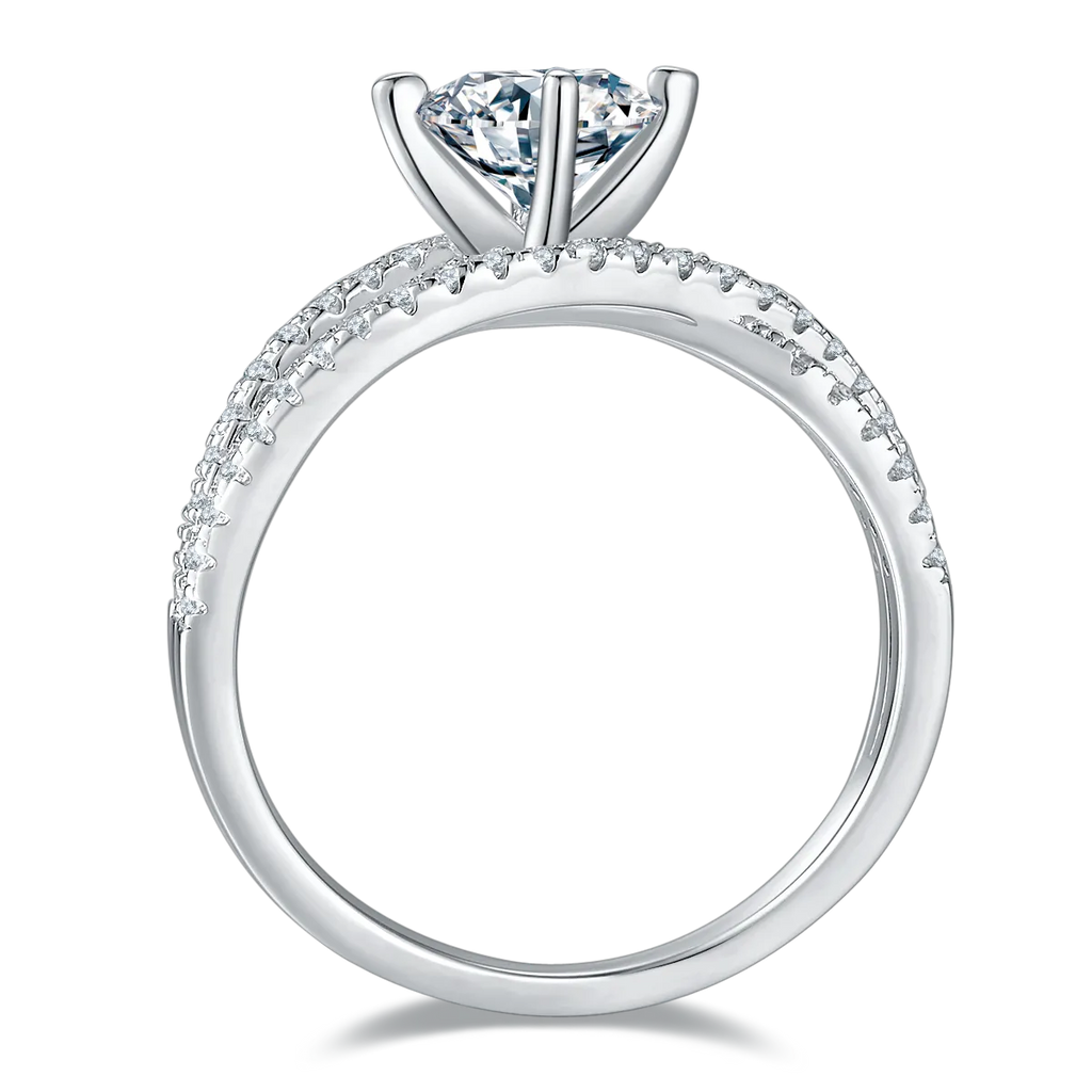 1 Carat Moissanite 925 Sterling Silver Ring for Elegant Style and 18K Gold Bubble Letter Earrings - Shopthatapp.ca