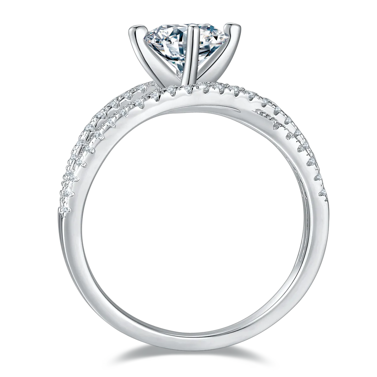 1 Carat Moissanite 925 Sterling Silver Ring for Elegant Style and 18K Gold Bubble Letter Earrings - Shopthatapp.ca